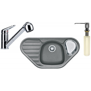 Set Franke G46 (dřez CUG 651 E + baterie FC 9547.031 + dávkovač FD 300) Šedý kámen