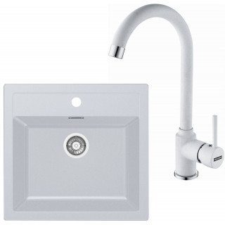 Set Franke T25B (dřez SID 610 Bílá + baterie FP 9000.094 Bílá-led)