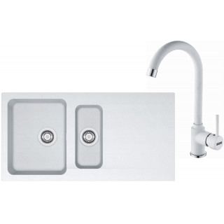 Set Franke T46B (dřez OID 651 Bílá + baterie FP 9000.094 Bílá-led)