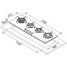 Plynová varná deska Franke Crystal Steel Pro FHCR 1204 3G TC HE XA C Plynová varná deska Franke Crystal Steel Pro FHCR 1204 3G TC HE XA C