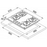 Plynová varná deska Franke Maris Gas On Glass FHMA 604 4G ML E Plynová varná deska Franke Maris Gas On Glass FHMA 604 4G ML E