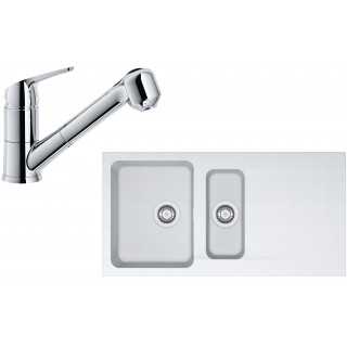 Set Franke T65 (dřez OID 651 Bílá + baterie FN 0642.031 ECO Chrom)