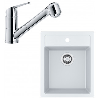 Set Franke T67 (dřez SID 610-40 Bílá + baterie FN 0642.031 ECO Chrom)