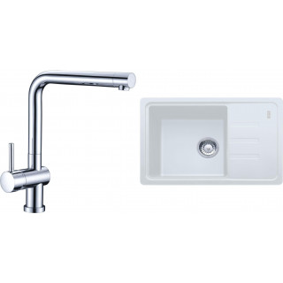 Set Franke G116 (dřez BSG 611-62 Bílá-led + baterie Samoa Chrom)