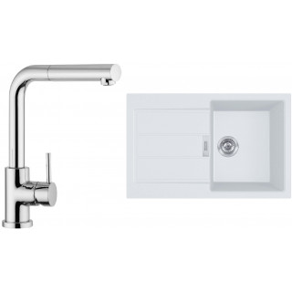 Set Franke T82B (dřez S2D 611-78 Bílá + baterie FN 0147.031 Chrom)