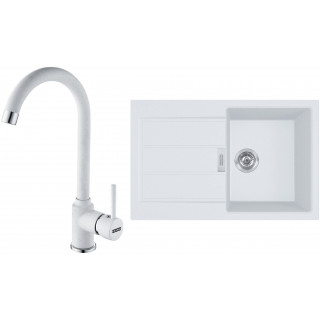 Set Franke T85B (dřez S2D 611-78 Bílá + baterie FP 9000.094 Bílá-led)