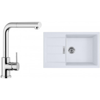 Set Franke T88B (dřez S2D 611-78 XL Bílá + baterie FN 0147.031 Chrom)