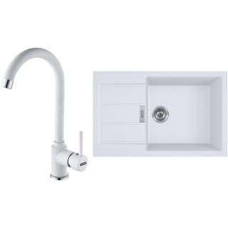 Set Franke T91B (dřez S2D 611-78 XL Bílá + baterie FP 9000.094 Bílá-led)