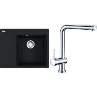 Set Franke G220 (dřez CNG 611-62 TL/7 Matná černá + baterie Samoa Chrom)