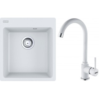 Set Franke G237 (dřez CNG 610-39 Bílá-led + baterie FP 9000.094 Bílá-led)