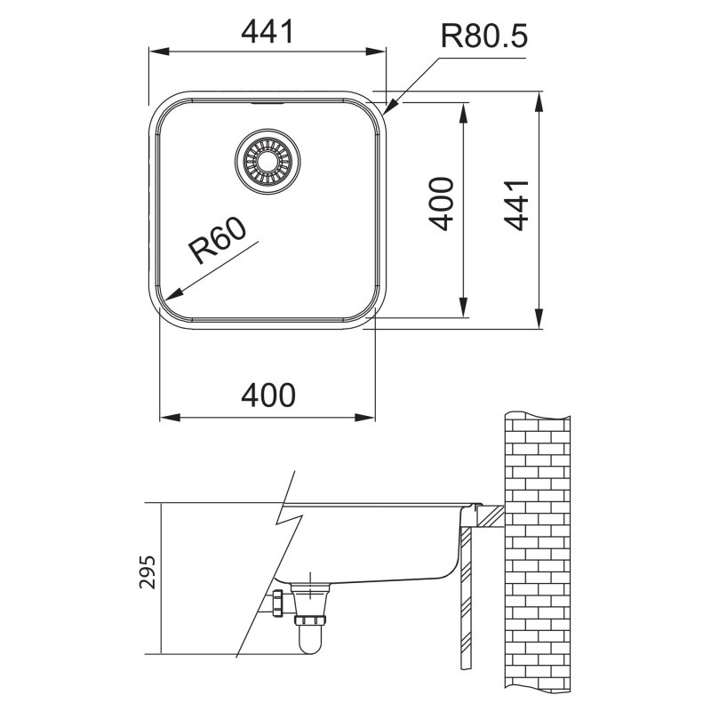 Fregadero BM Top-4040 - Frecan