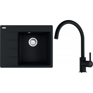 Set Franke G269O (dřez CNG 611-62 TL/7 Onyx, pravý + baterie FC 6018.071 LINA Onyx)