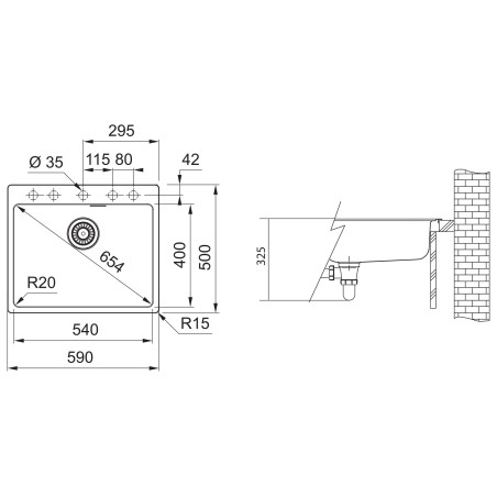 Kuchyňský dřez Franke Maris MRG 610-54 FTL Bílá-led