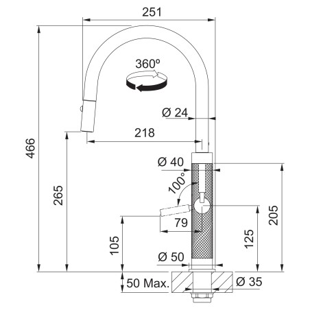Kuchyňská baterie Franke FG 1554.501 MYTHOS MASTERPIECE Celonerez