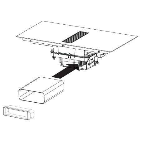 Odsavač par s indukční deskou Franke Mythos 2Gether Icon Steel FMY 8391 HI Černé sklo, pro vnější odtah