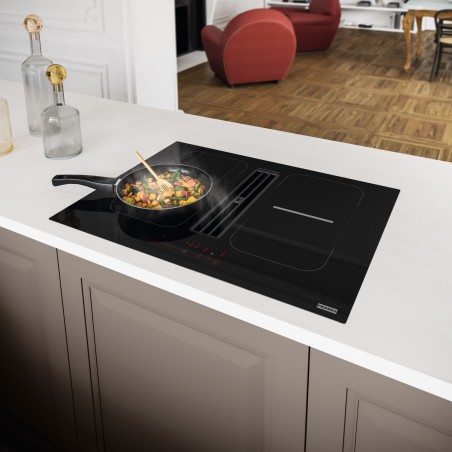 Odsavač par s indukční deskou Franke Smart 2Gether Black Lines FSM 7081R HI Černé sklo, pro recirkulaci