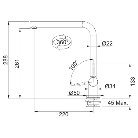 Kuchyňská baterie Franke FN 9311.031 Chrom, sklopná
