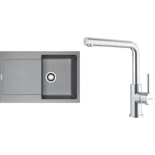 Set Franke G300ŠK (dřez MRG 611 Šedý kámen + baterie FC 6985.501 SMART GLENDA Celonerez)