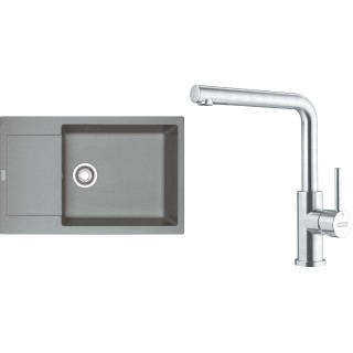 Set Franke G301ŠK (dřez MRG 611-78 BB Šedý kámen + baterie FC 6985.501 SMART GLENDA Celonerez)