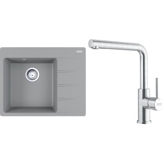 Set Franke G282ŠK (dřez CNG 611-62 TL/2 Šedý kámen + baterie FC 6985.501 SMART GLENDA Celonerez)