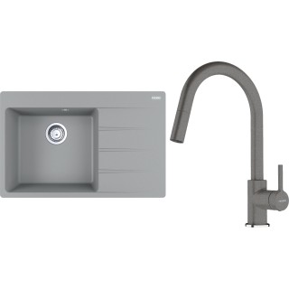 Set Franke G292ŠK (dřez CNG 611-78 TL/2 Šedý kámen + baterie FC 6051.084 LINA Šedý kámen)