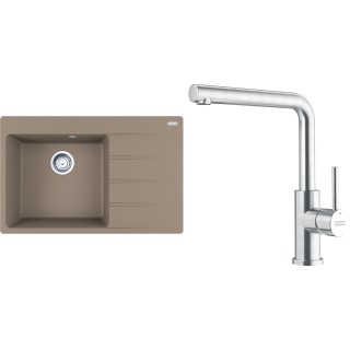 Set Franke G288KA (dřez CNG 611-78 TL/2 Kašmír + baterie FC 6985.501 SMART GLENDA Celonerez)