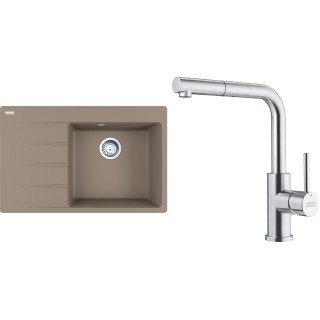 Set Franke G289KA (dřez CNG 611-78 TL/7 Kašmír + baterie FC 6986.501 SMART GLENDA Celonerez)