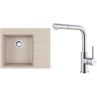 Set Franke G284SA (dřez CNG 611-62 TL/2 Sahara + baterie FC 6986.501 SMART GLENDA Celonerez)