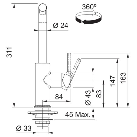 Kuchyňská baterie Franke FN 5541.071 URBAN 2.0 Onyx